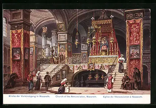 Künstler-AK Friedrich Perlberg (unsign.): Nazareth, Kirche der Verkündigung