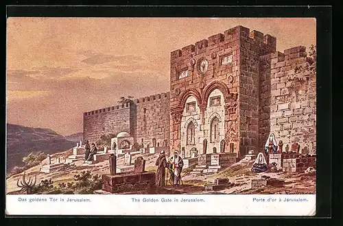 Künstler-AK Friedrich Perlberg: Jerusalem, Das goldene Tor