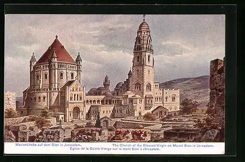 Künstler-AK Friedrich Perlberg: Jerusalem, Marienkirche auf dem Sion
