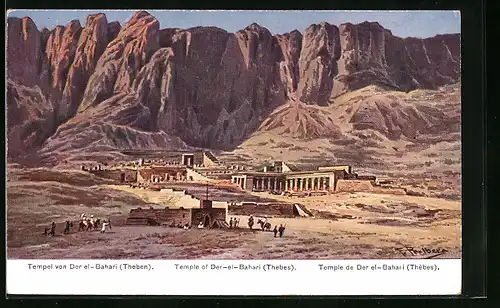 Künstler-AK Friedrich Perlberg: Theben, Tempel von Der-el-Bahari