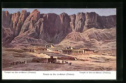 Künstler-AK Friedrich Perlberg: Theben, Tempel von Der-el-Bahari