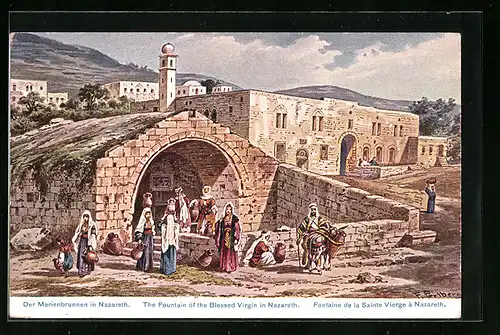 Künstler-AK Friedrich Perlberg: Nazareth, Marienbrunnen