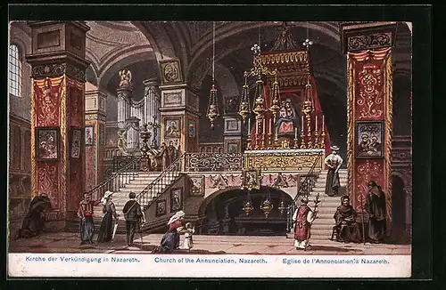 Künstler-AK Friedrich Perlberg: Nazareth, Kirche der Verkündigung