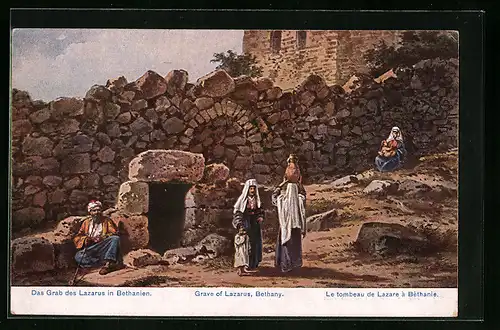 Künstler-AK Friedrich Perlberg: Bethanien, Grab des Lazarus