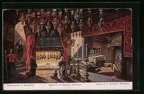 Künstler-AK Friedrich Perlberg: Bethlehem, Geburtsgrotte