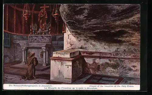 Künstler-AK Friedrich Perlberg: Jerusalem, Kreuzauffindungskapelle