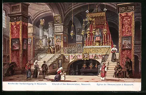 Künstler-AK Friedrich Perlberg: Nazareth, Kirche der Verkündigung
