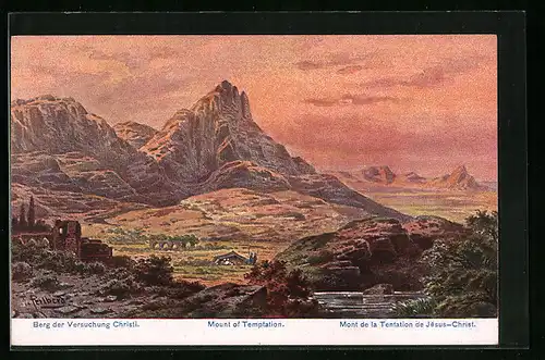 Künstler-AK Friedrich Perlberg: Berg der Versuchung Christi