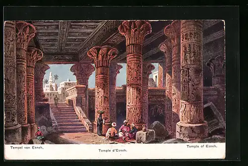 Künstler-AK Friedrich Perlberg: Tempel von Esneh