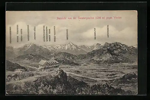 AK Gaisberg, Aussicht von der Gaisbergspitze gegen Westen