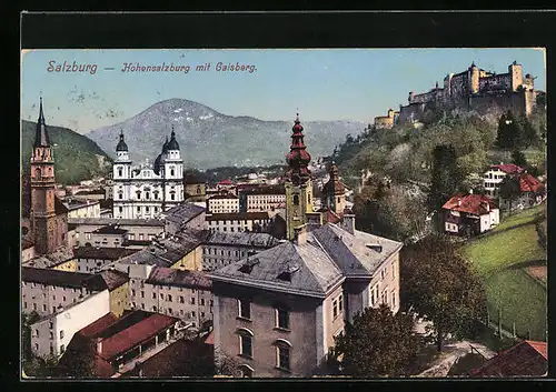 AK Salzburg, Hohensalzburg mit Gaisberg