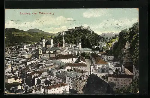 AK Salzburg, Blick vom Mönchsberg