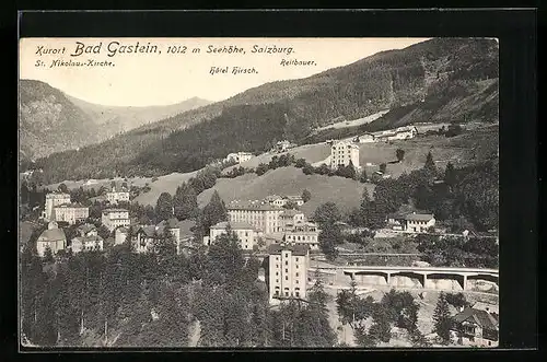 AK Bad Gastein, Ortsansicht aus der Vogelschau