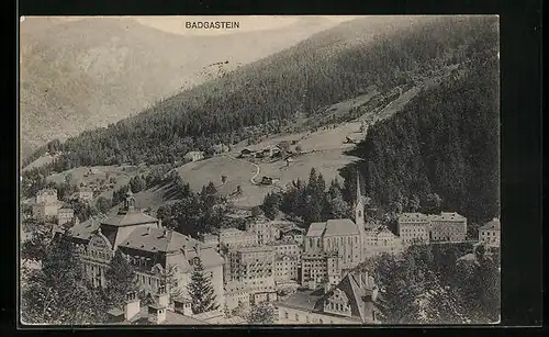 AK Bad Gastein, Ortsansicht aus der Vogelschau