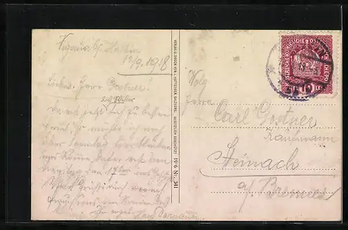 AK Hallein, Ortsansicht gegen die Barmsteine