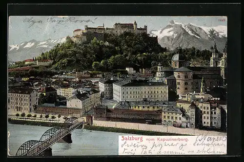 AK Salzburg, Blick vom Kapuzinerberg