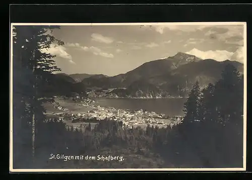 AK Sankt Gilgen, Gesamtansicht mit dem Schafberg