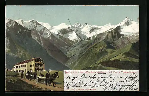 AK Zell am See, Schmittenhöhe mit K. K. Post- und Telegraphenamt