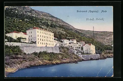 AK Dubrovnik, Ploce, Uferpartie mit Hotel Odak