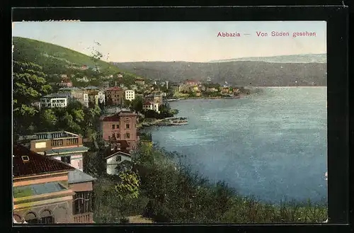 AK Abbazia, Ortsansicht von Süden gesehen
