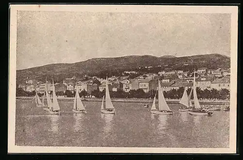 AK Crikvenica, Panorama vom Wasser aus gesehen