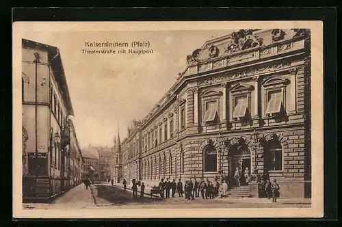 AK Kaiserslautern, Theaterstrasse mit Hauptpost