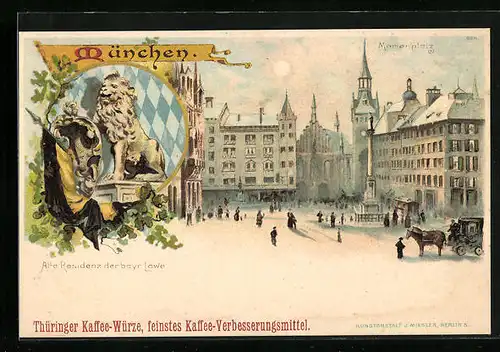 Lithographie München, Marienplatz