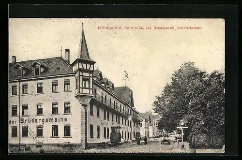 AK Königsfeld /Schwarzwald, Friedrichstrasse, Gasthof der Brüdergemeine