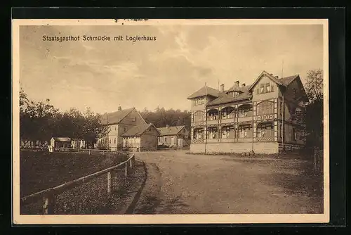 AK Schmücke, Staatsgasthof Schmücke mit Logierhaus