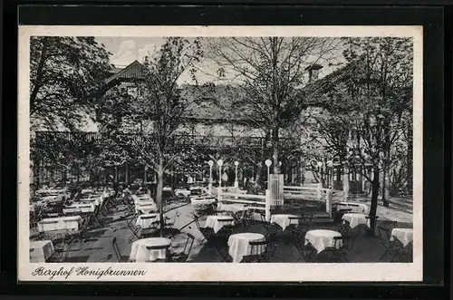AK Löbau i. Sa., Berghotel Honigbrunnen, Terrasse
