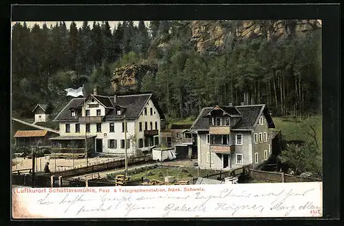 AK Schüttersmühle, Häuser am Waldrand