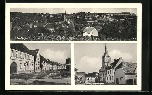 AK Jöhlingen, Ortsansicht, Strassenpartie und Kirche