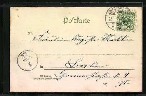 Lithographie Friedrichroda, Ortsansicht mit Kirche