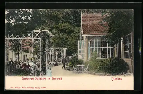 AK Aachen, Restaurant Karlshöhe im Stadtwald