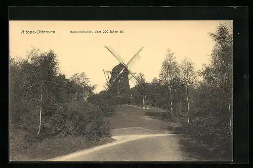 AK Hamburg-Altona, Rolandsmühle in Ottensen, Windmühle