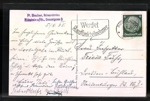 AK Rüdesheim, Partie in der Drosselgasse, Gedicht In Rüdesheim in der Drosselgass von Otto Hausmann