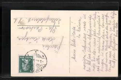 AK Friedrichroda, Ortsansicht mit Ferienheim Schering