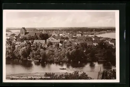 AK Lychen /U.-M., Ortsansicht aus der Vogelschau