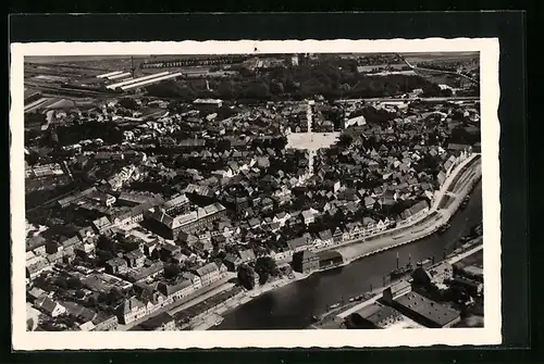 AK Glückstadt /Elbe, Ortsansicht vom Flugzeug aus gesehen