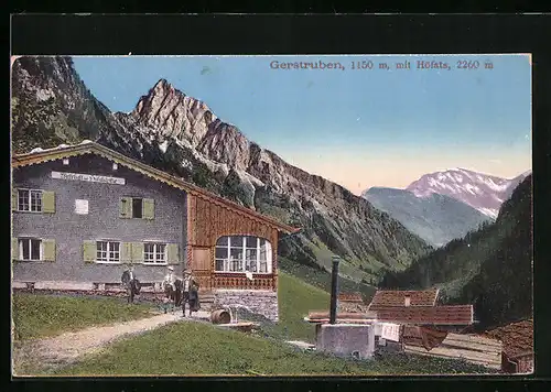 AK Gerstruben, Dorfpartie mit Höfats