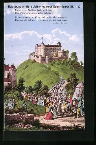 AK Weinsberg, Belagerung der Burg Weibertreu durch Kaiser Konrad III., 1140