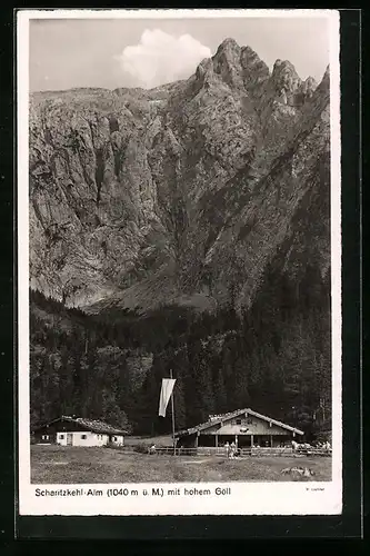 AK Berchtesgaden, Scharitzkehl-Alm mit hohem Göll