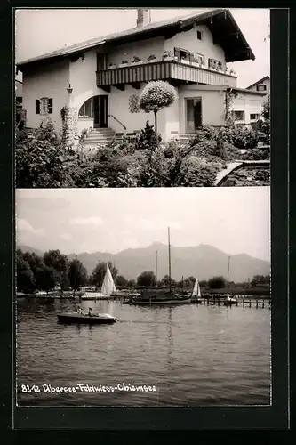 AK Übersee-Feldwies /Chiemsee, Seepartie, Wohnhaus