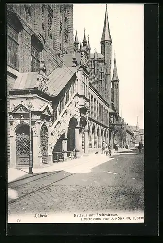 AK Lübeck, Rathaus mit Breitestrasse
