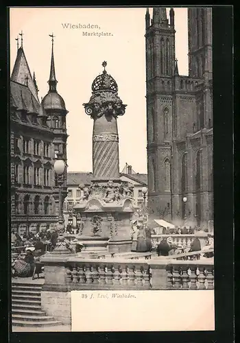 AK Wiesbaden, Marktplatz