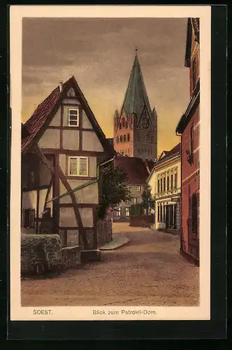 AK Soest i. W., Blick zum Patrokli-Dom