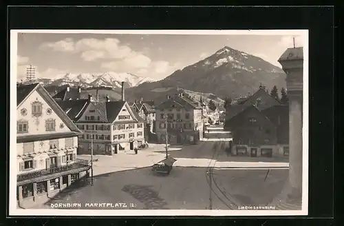 AK Dornbirn, Marktplatz mit Gasthaus zum Hirschen