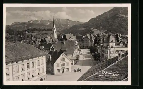 AK Dornbirn, Teilansicht mit Kirche