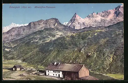 AK Zeinisjoch, Gasthaus im Montafon-Panznaun