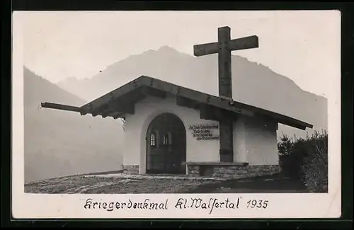 AK Hirschegg, Kriegerdenkmal im Kl. Walsertal 1935